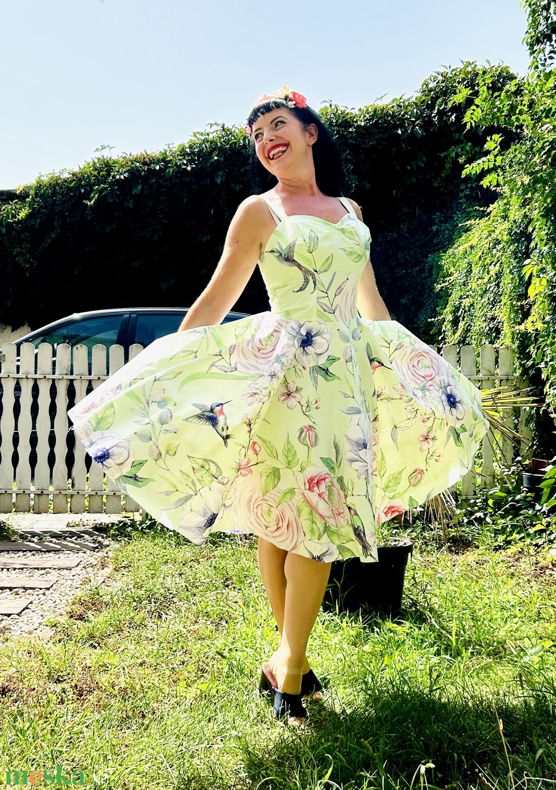 Folk Rockabilly ruha, rózsa és kolibri mintás LIMITÁLT - ruha & divat - női ruha - ruha - Meska.hu Folk Rockabilly ruha, rózsa és kolibri mintás LIMITÁLT - ruha & divat - női ruha - ruha - Meska.hu