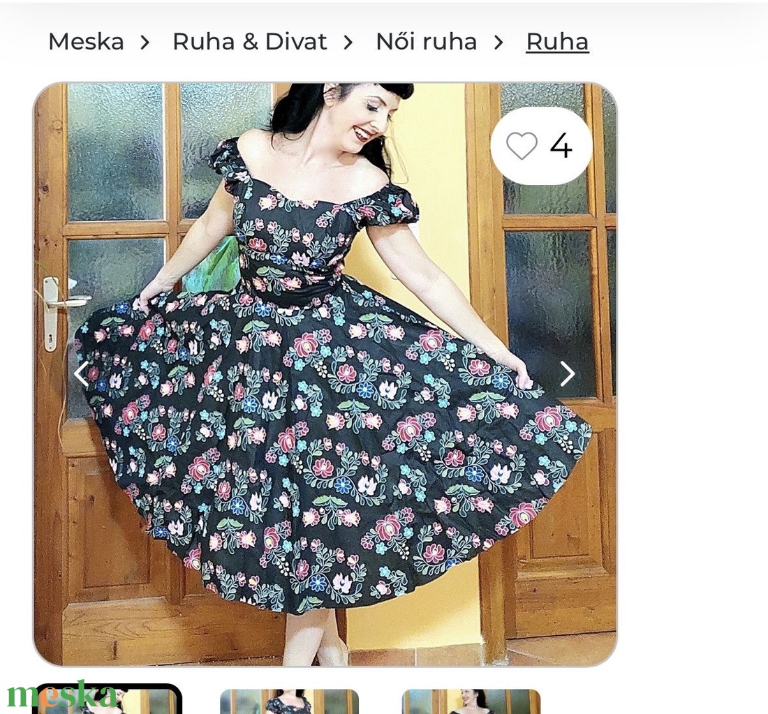Pinup Rockabilly ruha RENDELESRE  feketE kockás puffos ujjú   - ruha & divat - női ruha - ruha - Meska.hu
