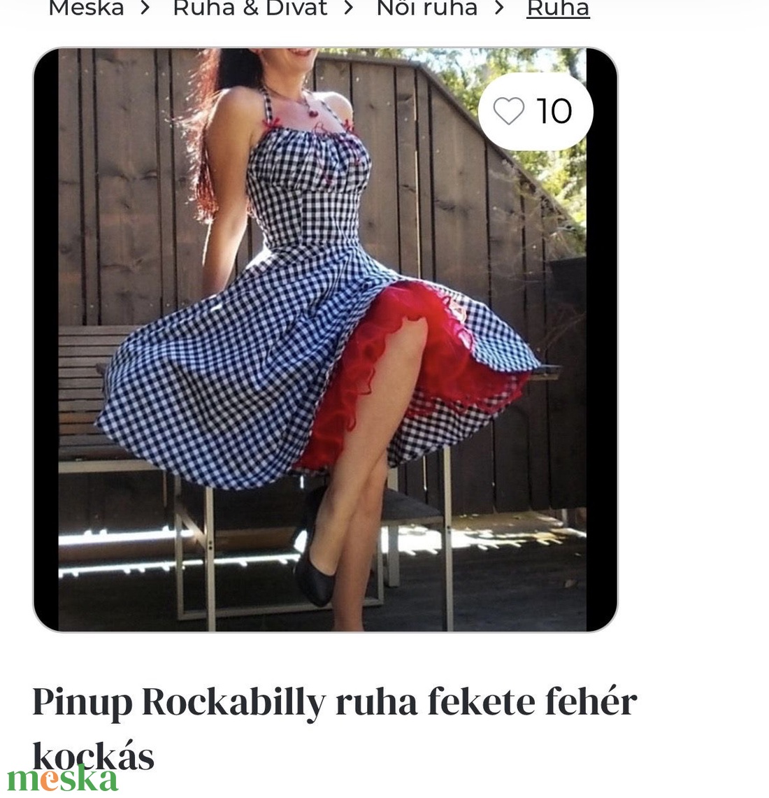 Pinup Rockabilly ruha RENDELESRE  feketE kockás puffos ujjú   - ruha & divat - női ruha - ruha - Meska.hu