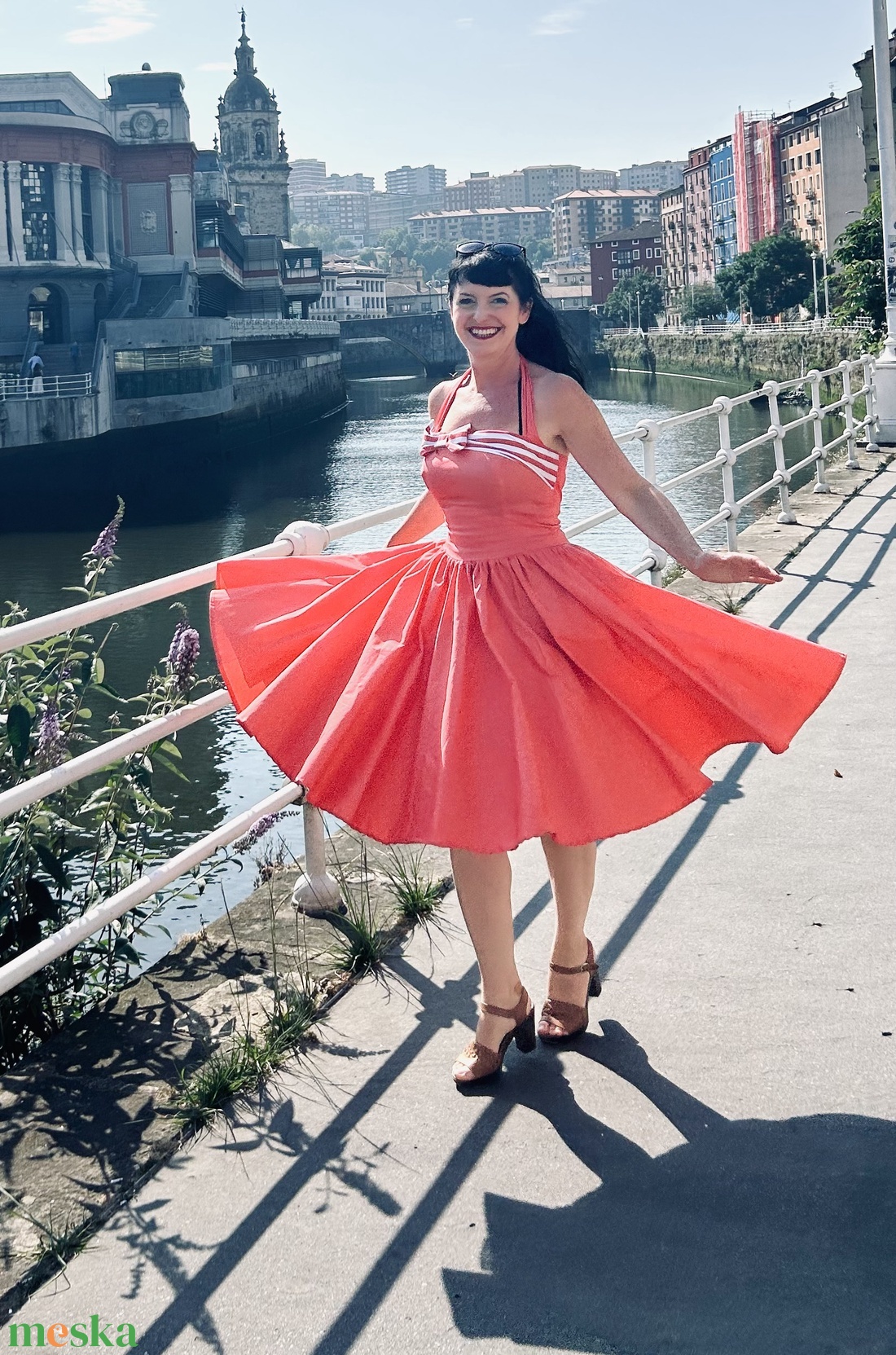 Pinup Rockabilly ruha Lazac színű LIMTÁLT - otthon & életmód - dekoráció - halloween - halloweeni jelmez és kiegészítők - Meska.hu