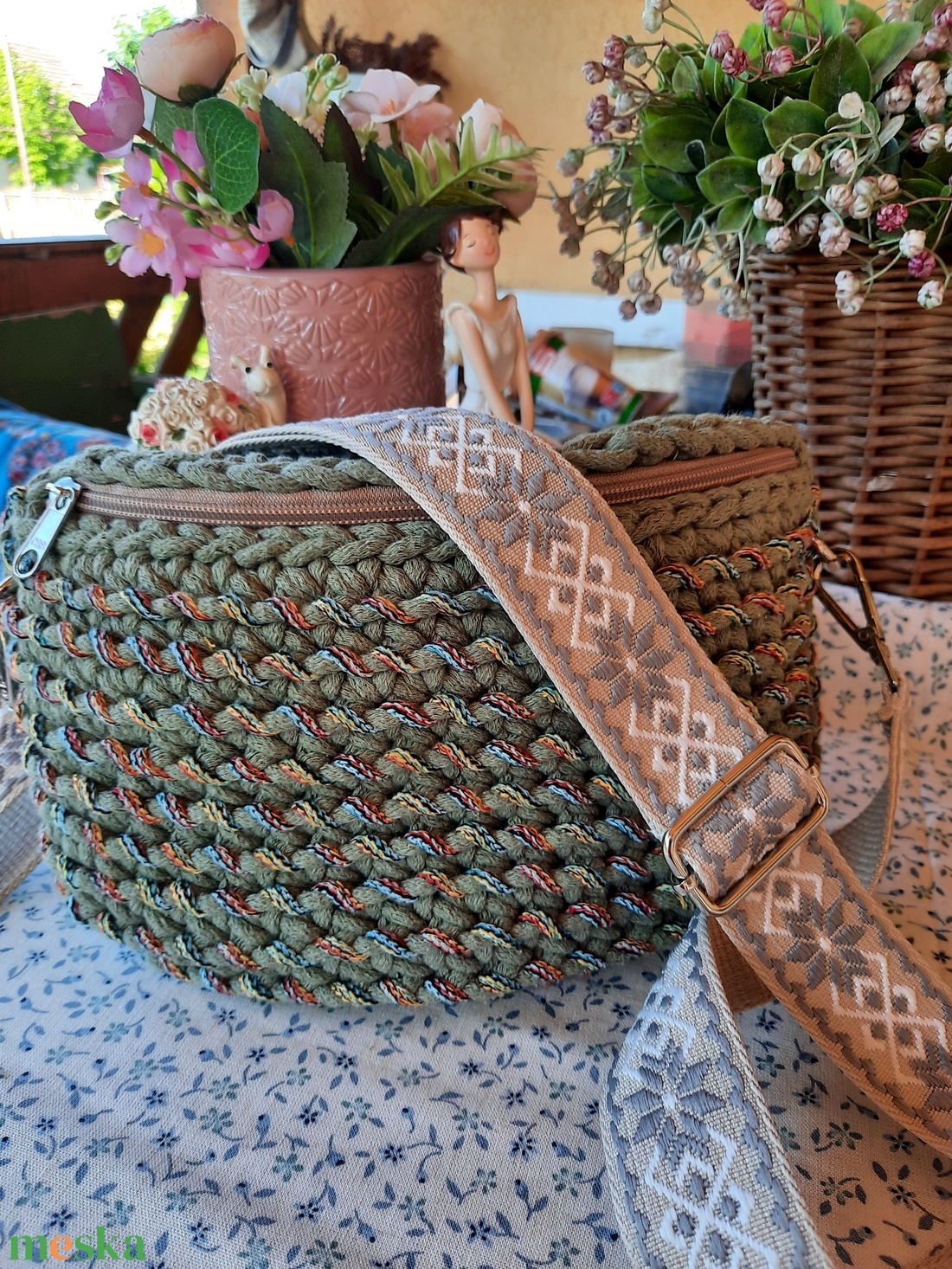 Horgolt crossbody - táska & tok - kézitáska & válltáska - alkalmi táska - Meska.hu