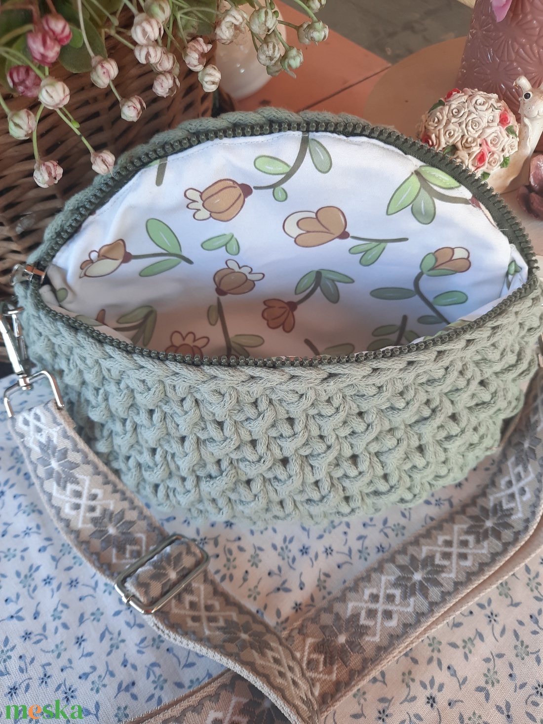 Horgolt crossbody - táska & tok - kézitáska & válltáska - alkalmi táska - Meska.hu