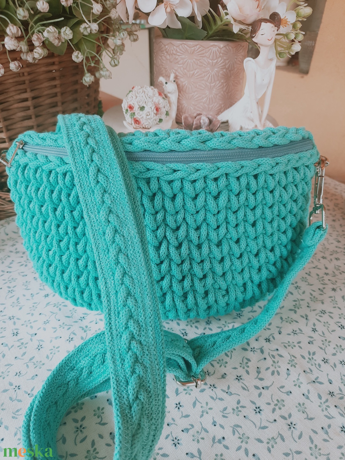 Búzaszemes horgolt crossbody - táska & tok - kézitáska & válltáska - alkalmi táska - Meska.hu