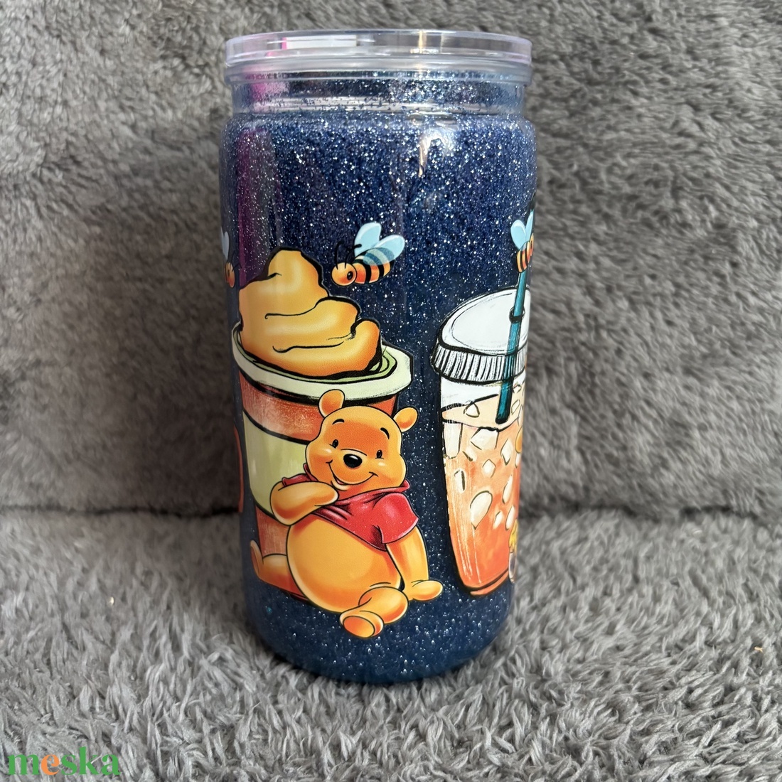 Csillámos szívószálas pohár - otthon & életmód - konyhafelszerelés, tálalás - tálalás - pohár - Meska.hu