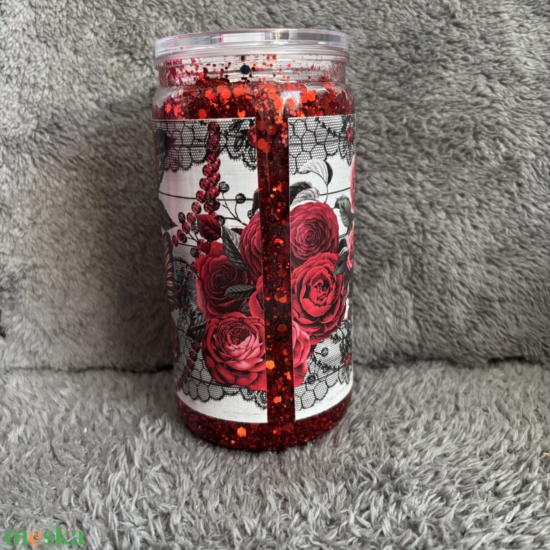 Csillámos szívószálas pohár - otthon & életmód - konyhafelszerelés, tálalás - tálalás - pohár - Meska.hu