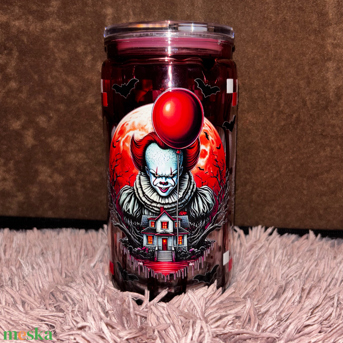 Vér hatású horror szívószálas pohár - otthon & életmód - konyhafelszerelés, tálalás - tálalás - pohár - Meska.hu