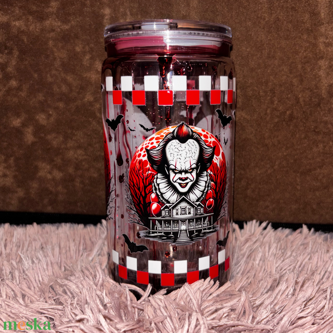 Vér hatású horror szívószálas pohár - otthon & életmód - konyhafelszerelés, tálalás - tálalás - pohár - Meska.hu