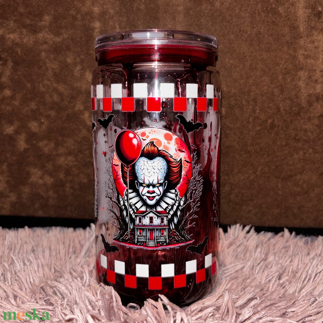 Vér hatású horror szívószálas pohár - otthon & életmód - konyhafelszerelés, tálalás - tálalás - pohár - Meska.hu