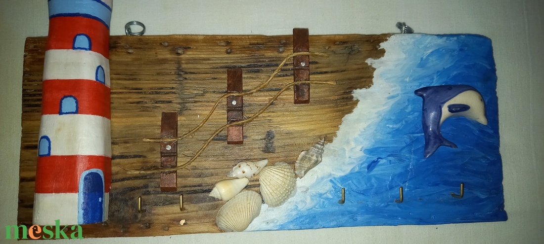 Fali kulcstartó Világítótornyos - otthon & életmód - dekoráció - fali és függő dekoráció - fali kulcstartó - Meska.hu