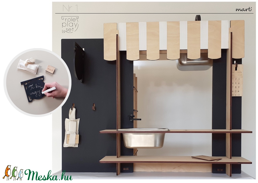 marti - role play set Nr.1. szerepjáték alapszett, bolt - piac - babaház -bábszínház - konyha - vár... -  - Meska.hu