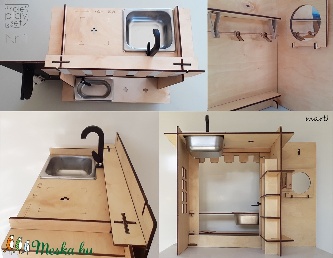 marti - role play set Nr.1. szerepjáték alapszett, bolt - piac - babaház -bábszínház - konyha - vár... -  - Meska.hu