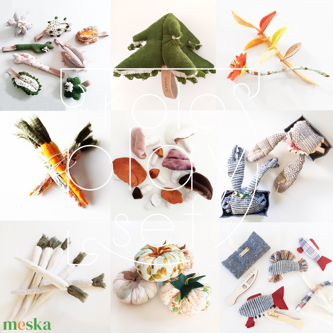 Zöldség csomag - citrom, fehérrépa, sütőtök, gomba - textil játék készlet bevásárló szatyorral - játék & sport - gyerekkonyha - játék ételek - Meska.hu