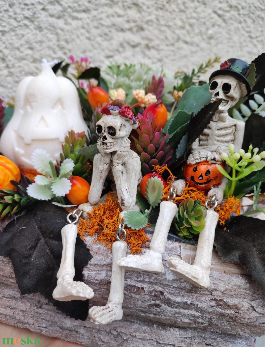 Halloweeni őszi asztaldísz - otthon & életmód - dekoráció - asztal és polc dekoráció - asztaldísz - Meska.hu