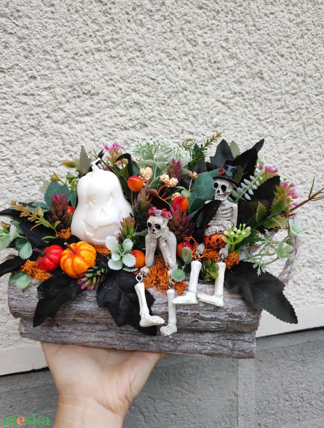Halloweeni őszi asztaldísz - otthon & életmód - dekoráció - asztal és polc dekoráció - asztaldísz - Meska.hu
