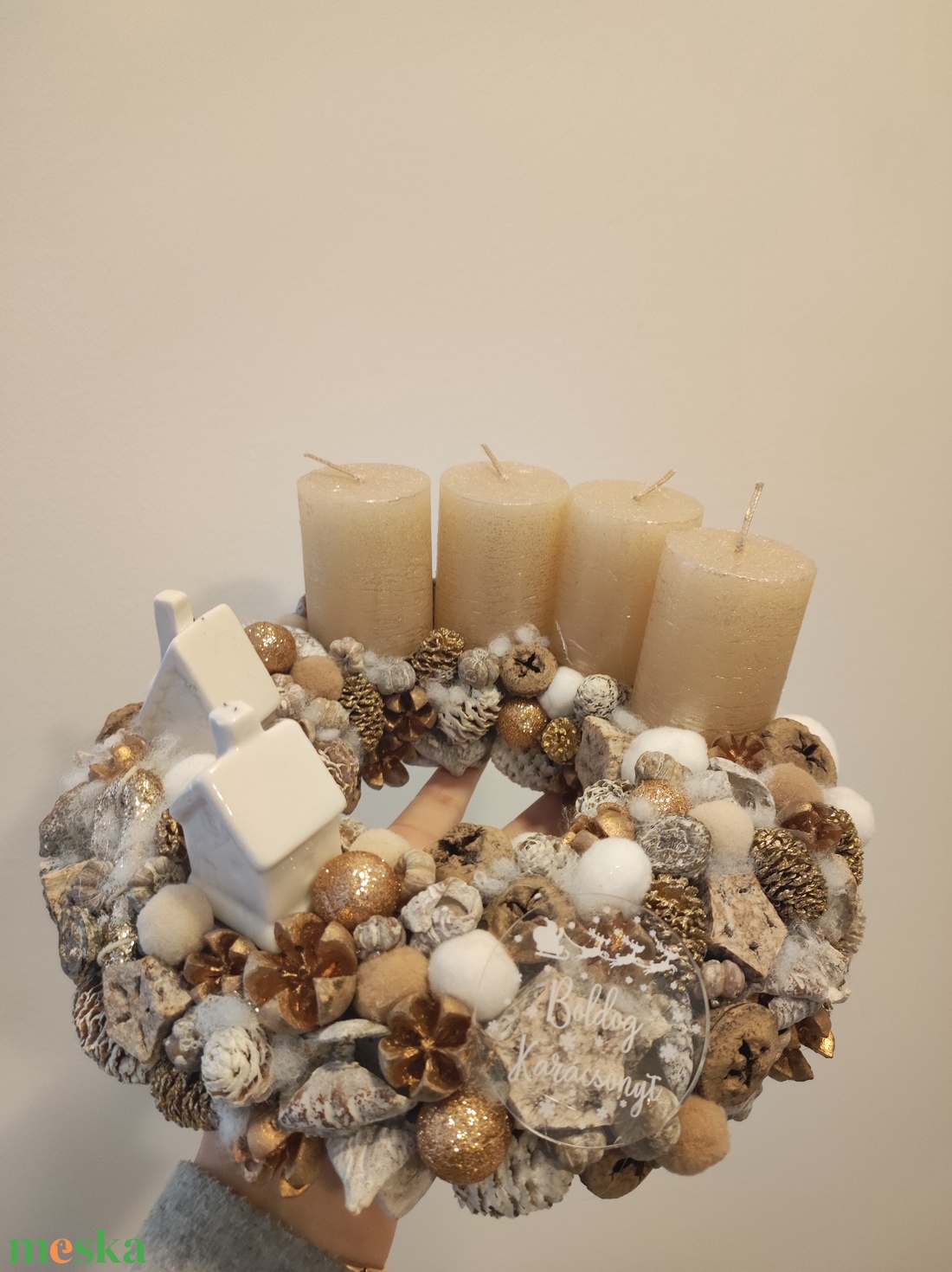 Adventi koszorú  - karácsony - adventi díszek - adventi koszorú - Meska.hu