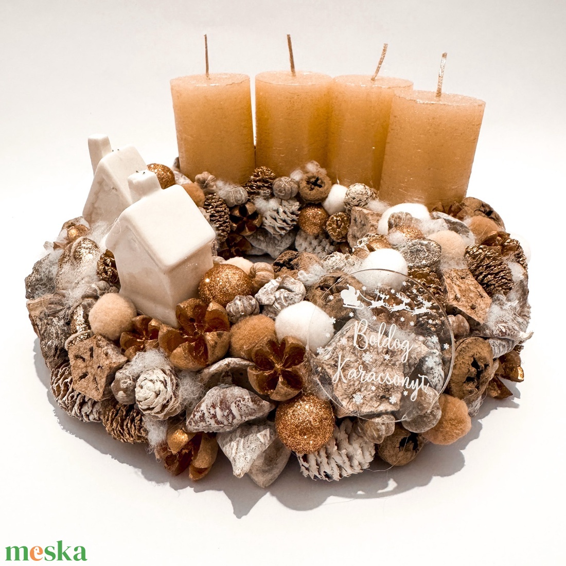 Adventi koszorú  - karácsony - adventi díszek - adventi koszorú - Meska.hu