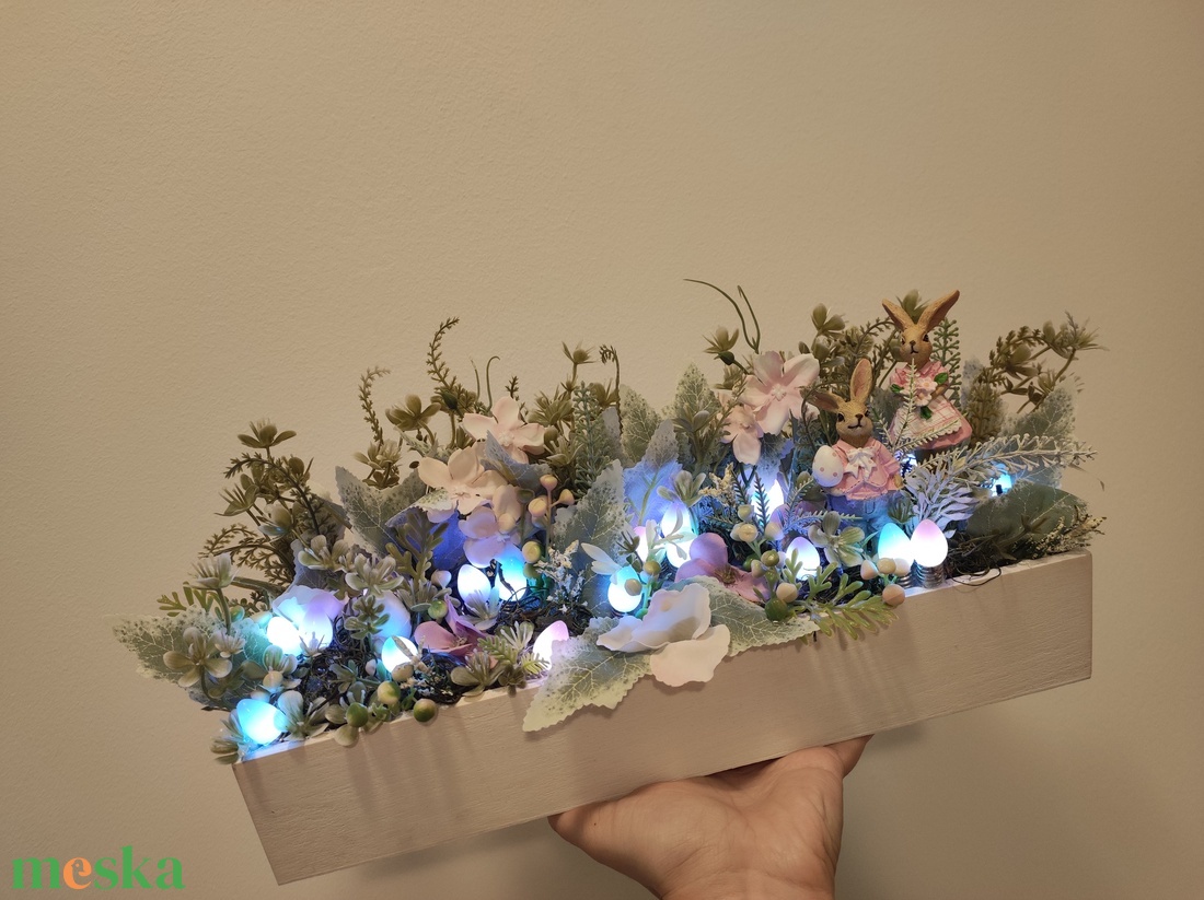 Húsvéti asztaldísz (világítós) - otthon & életmód - dekoráció - asztal és polc dekoráció - asztaldísz - Meska.hu