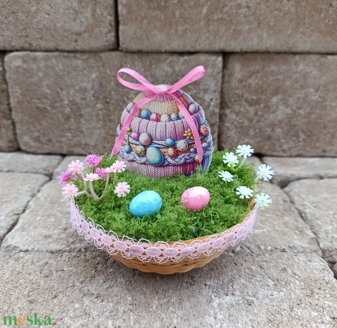 Húsvéti asztaldisz 15x14cm - ünnepi díszek, dekorációk - húsvéti díszek és dekorációk - húsvéti asztaldíszek - Meska.hu