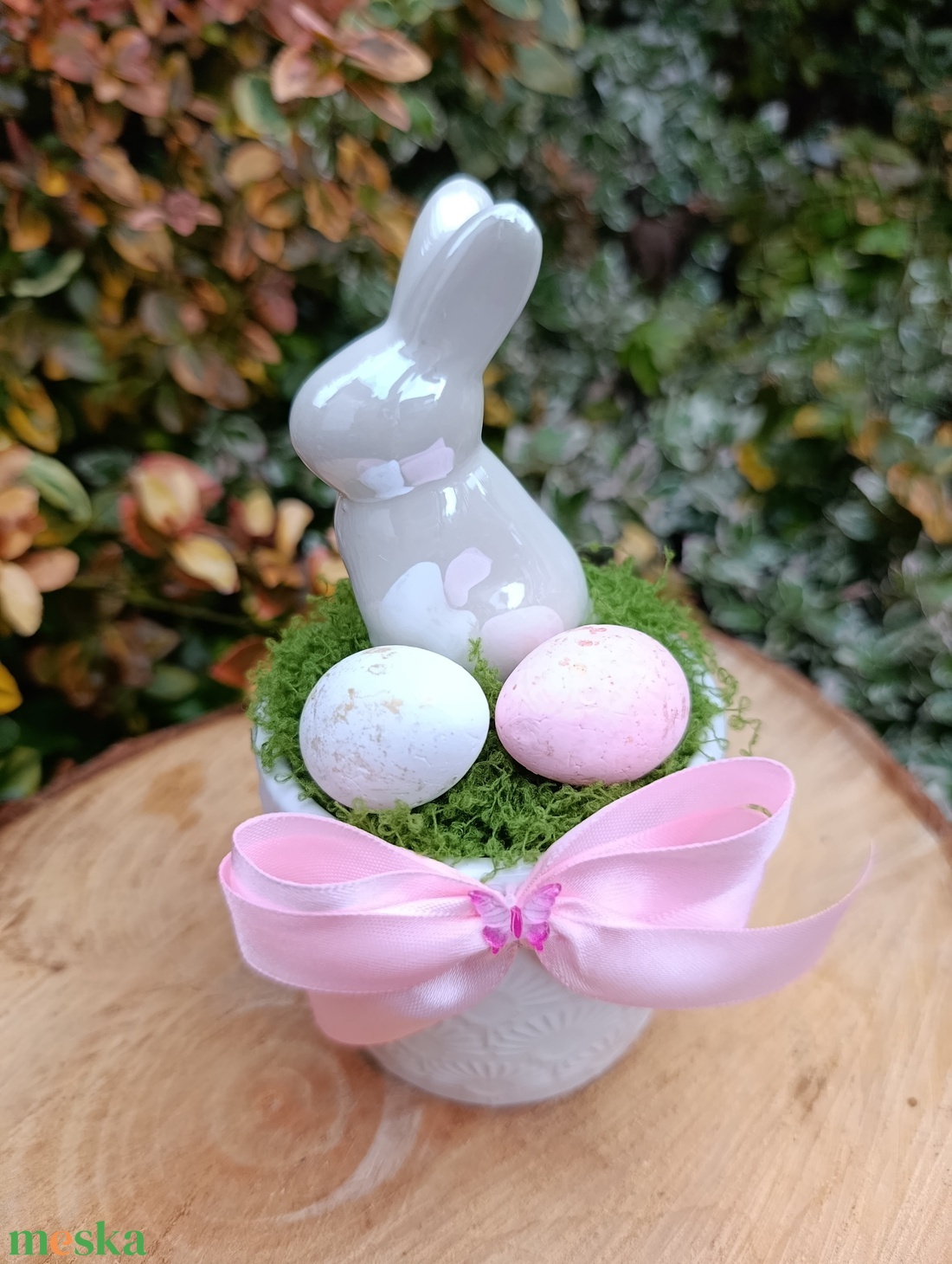 nyuszis húsvéti asztalidísz - ünnepi díszek, dekorációk - húsvéti díszek és dekorációk - húsvéti asztaldíszek - Meska.hu