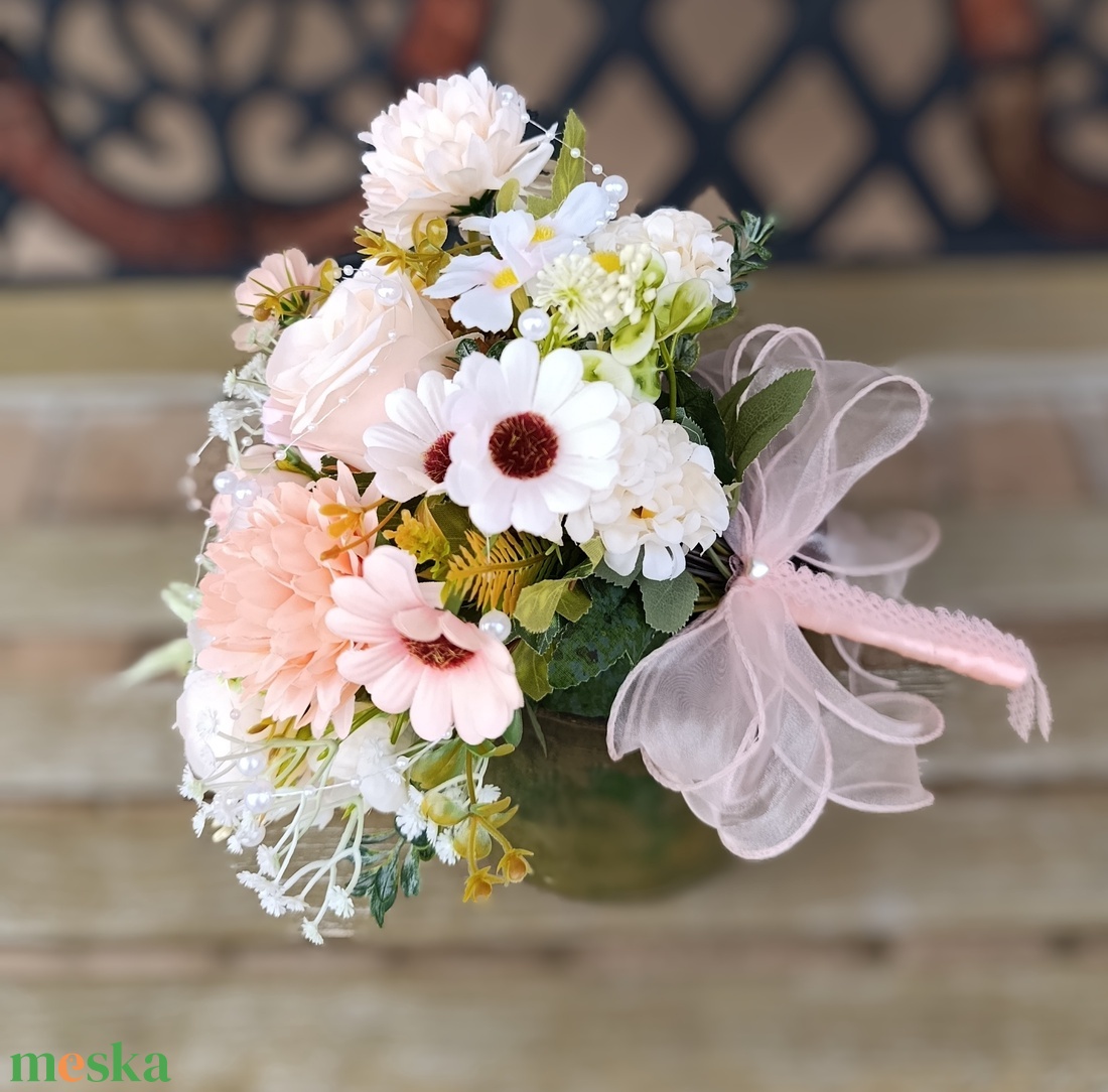 barack színű mennyasszonyi csokor - esküvő - menyasszonyi- és dobócsokor - Meska.hu