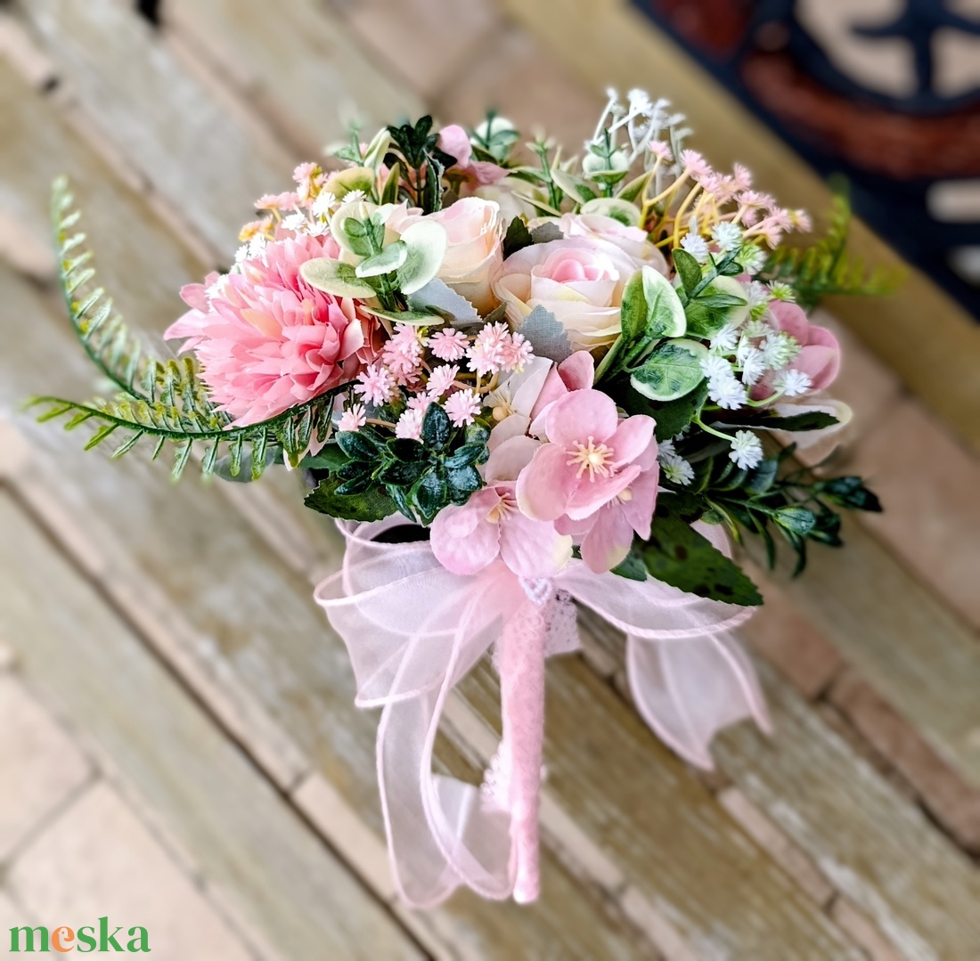 rózsás dobócsokor - esküvő - menyasszonyi- és dobócsokor - Meska.hu