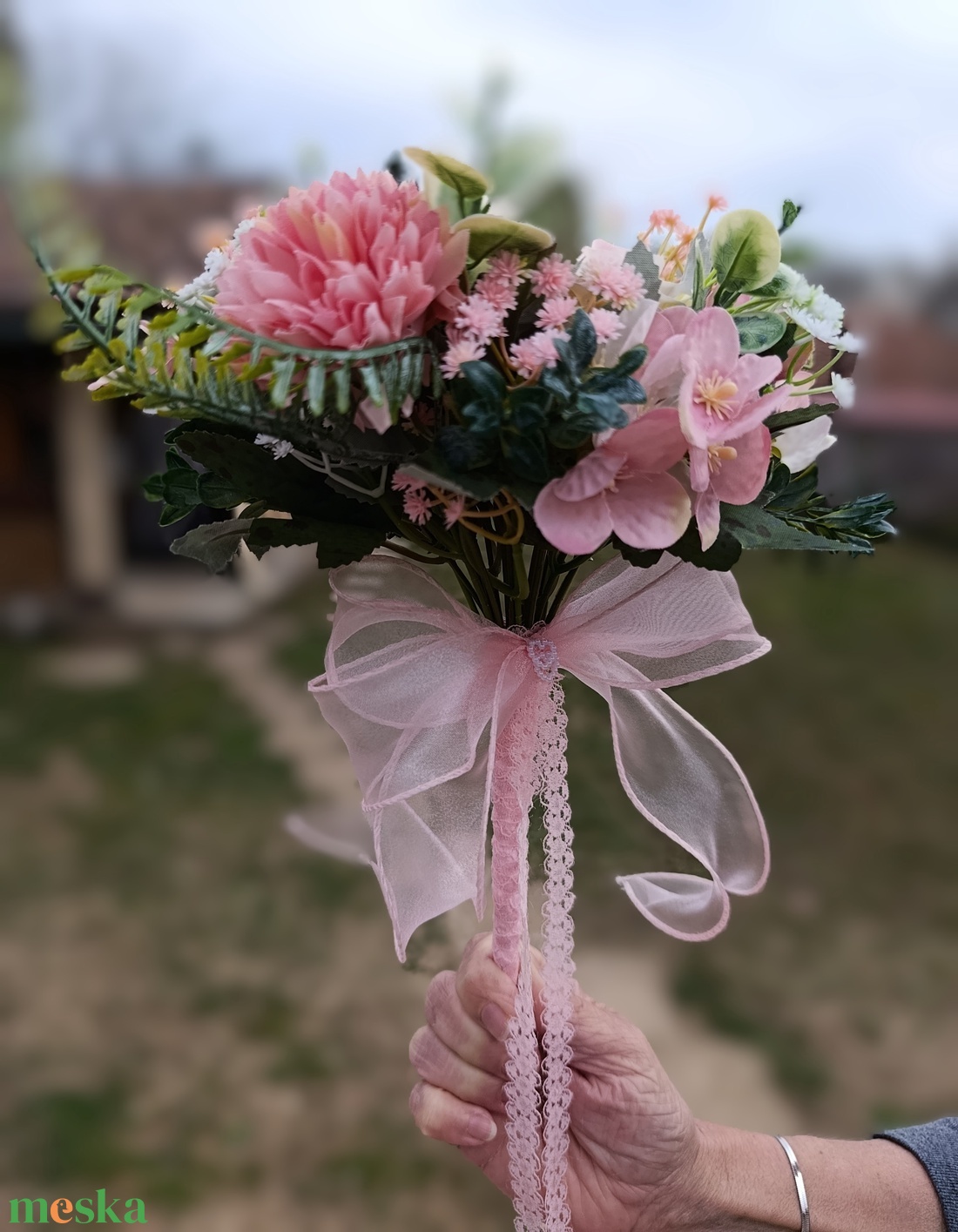 rózsás dobócsokor - esküvő - menyasszonyi- és dobócsokor - Meska.hu