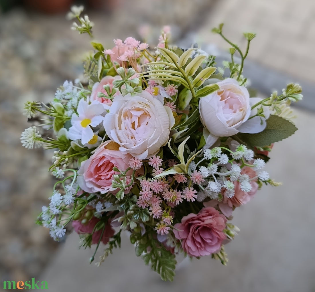 menyasszonyi csokor fehér organzaszalaggal - esküvő - menyasszonyi- és dobócsokor - Meska.hu