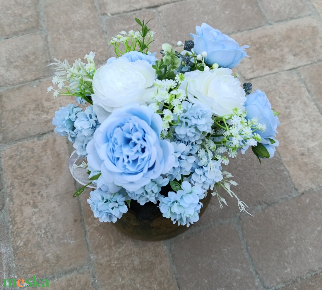 Kék menyasszonyi csokor  - esküvő - menyasszonyi- és dobócsokor - Meska.hu