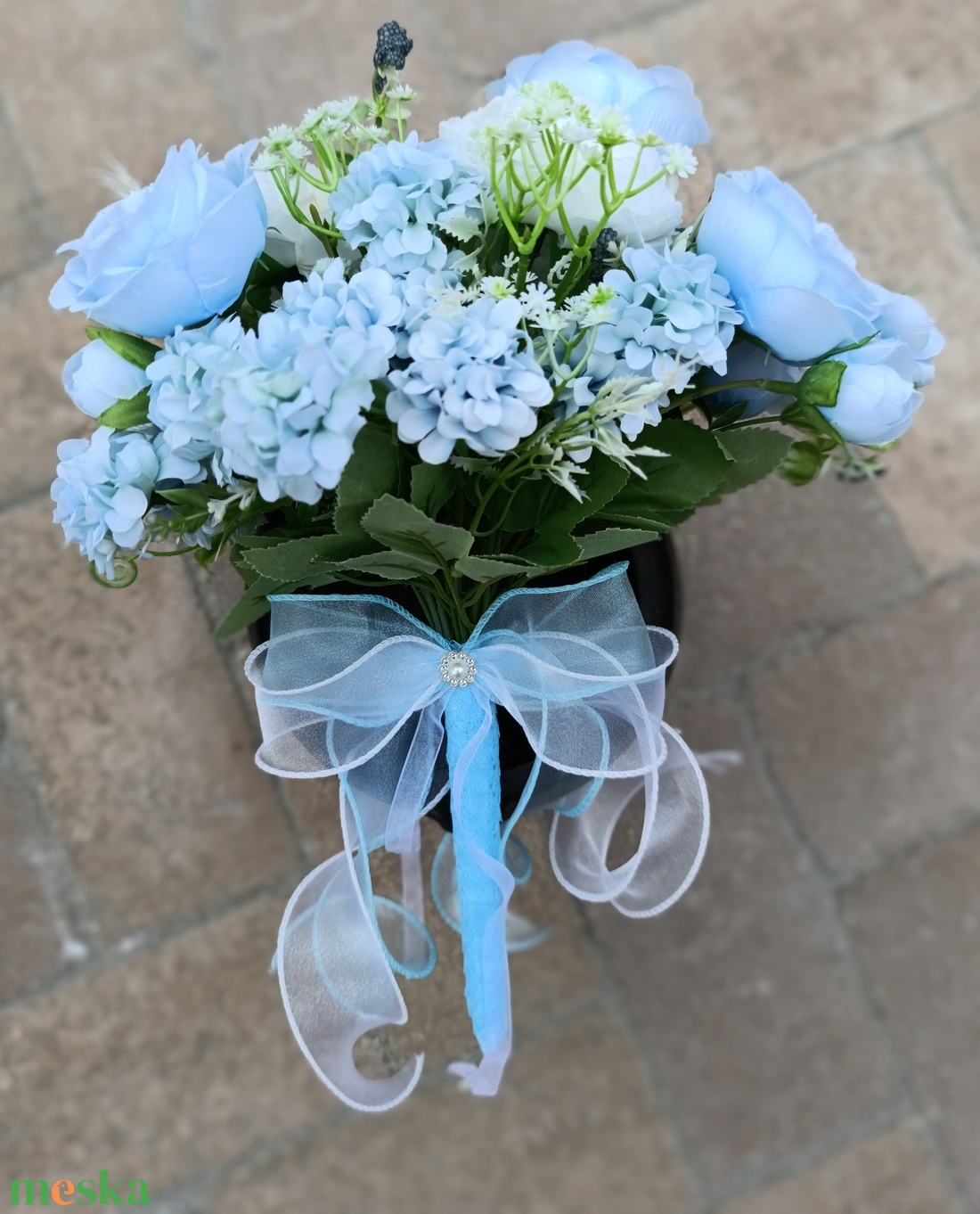 Kék menyasszonyi csokor  - esküvő - menyasszonyi- és dobócsokor - Meska.hu