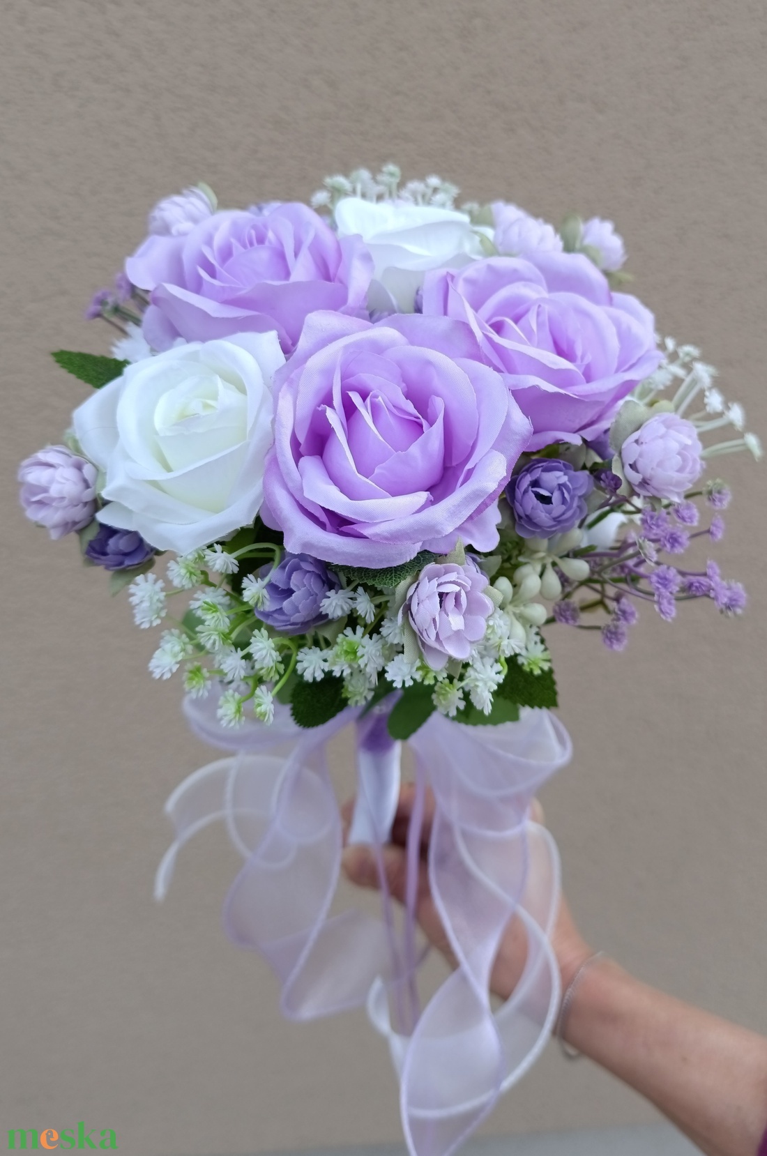 Lila menyasszonyi csokor - esküvő - menyasszonyi- és dobócsokor - Meska.hu