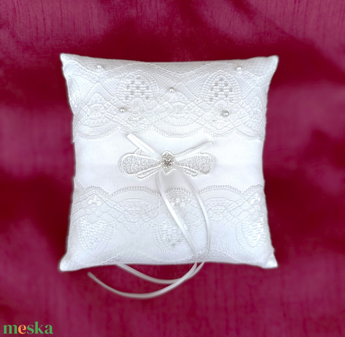 gyűrűtartó párna - esküvő - kiegészítők - gyűrűtartó & gyűrűpárna - Meska.hu