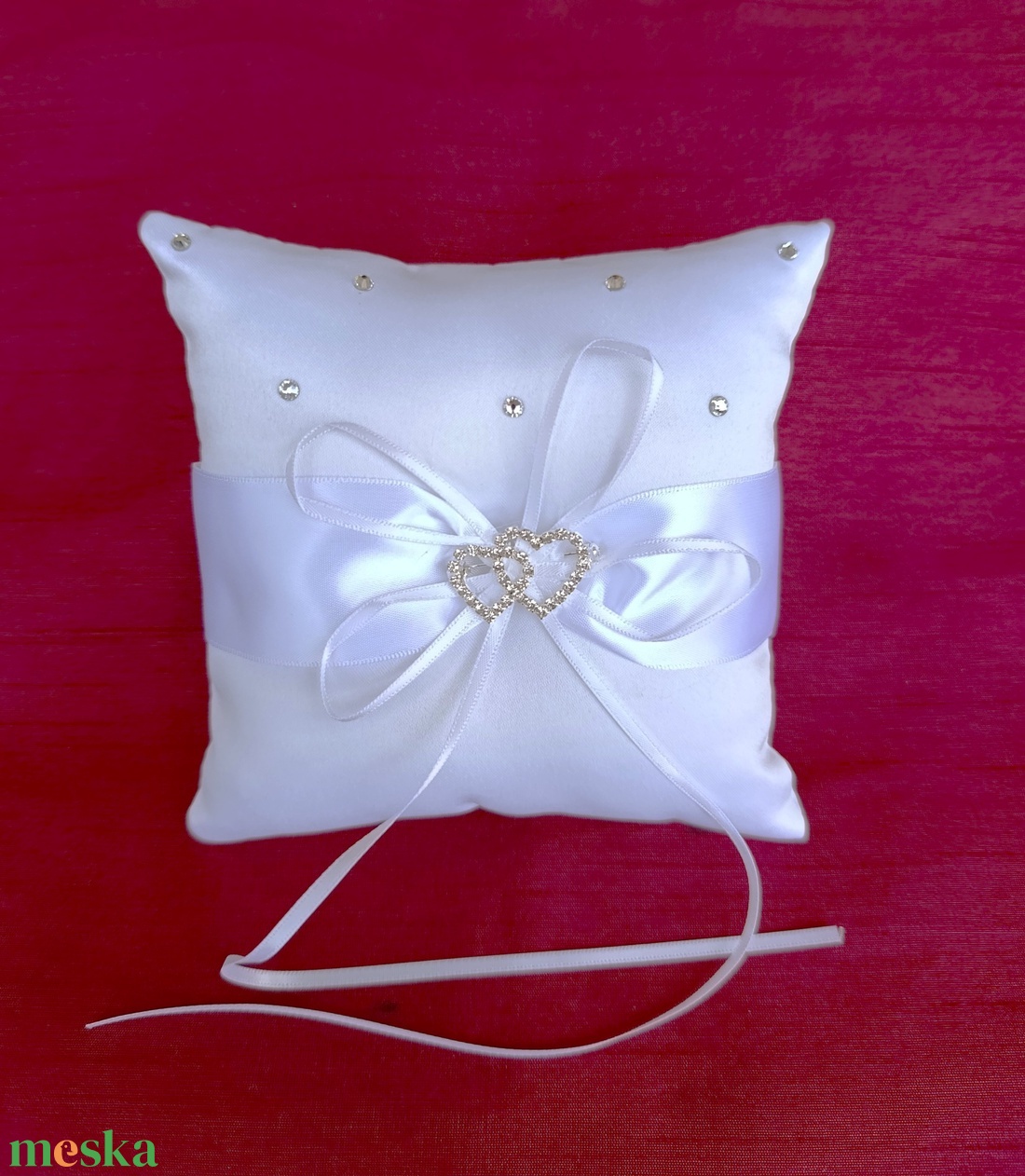 Gyűrűtartó párna mini - esküvő - kiegészítők - gyűrűtartó & gyűrűpárna - Meska.hu