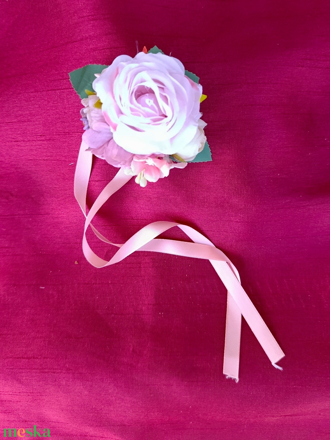 Lány tanú/ Koszorúslány csuklódísz mályva színben - esküvő - meghívó & kártya - koszorúslány felkérő - Meska.hu