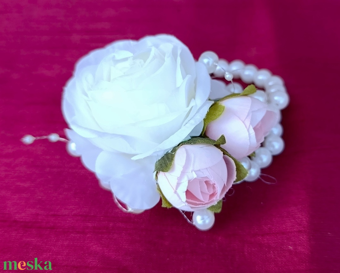 Lány tanú/ Koszorúslány csuklódísz vintage színben - esküvő - meghívó & kártya - tanú felkérő - Meska.hu