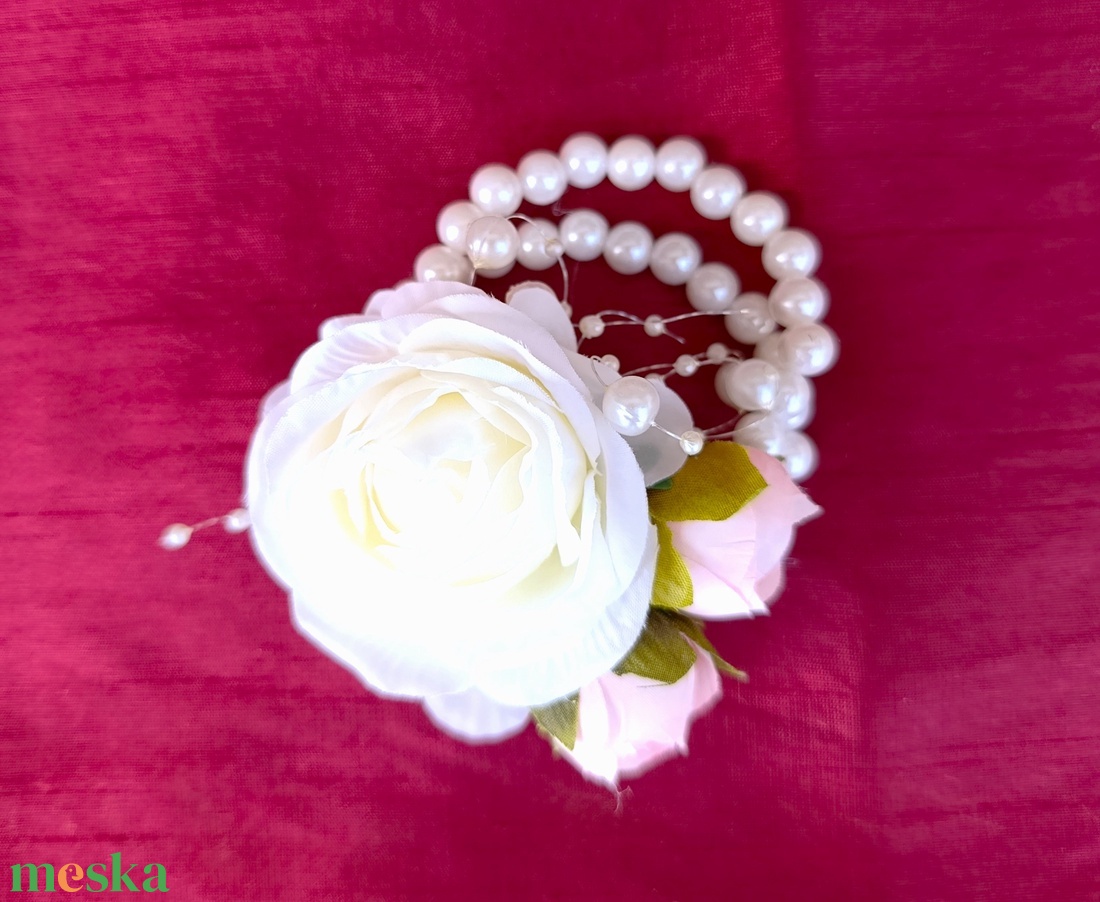 Lány tanú/ Koszorúslány csuklódísz vintage színben - esküvő - meghívó & kártya - tanú felkérő - Meska.hu