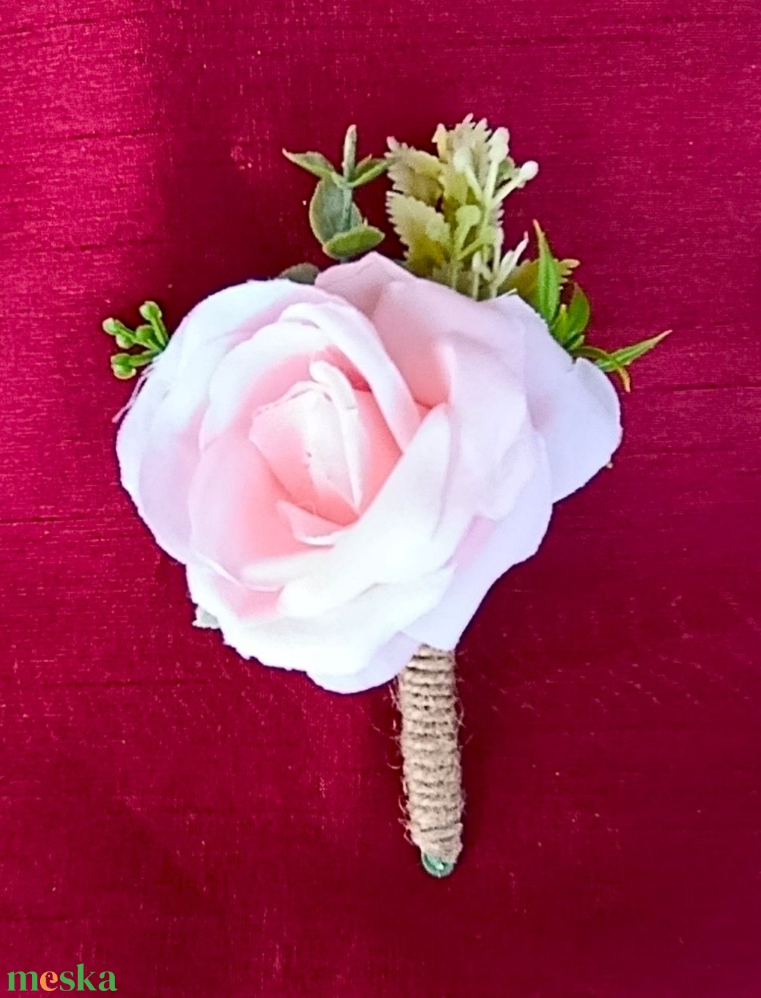 Vőlegény/ Fiú tanú kitűző, rózsaszín rózsás - esküvő - kiegészítők - kitűző - Meska.hu