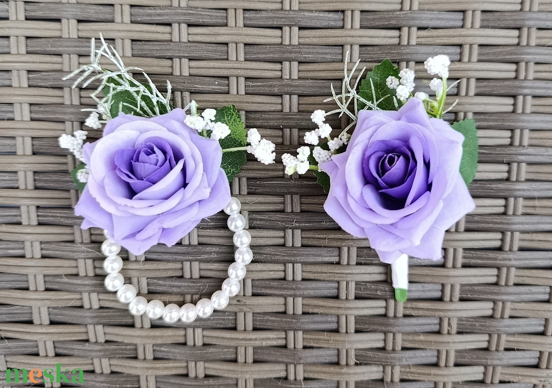 Vőlegény / Tanú ( Fiú, Lány ) kitűző, csuklódísz mini csomag - esküvő - ékszer - karkötő & csuklódísz - Meska.hu