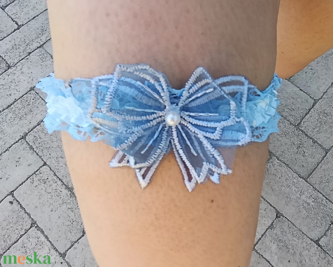 Valami kék harisnyatartó - esküvő - kiegészítők - harisnyatartó & valami kék - Meska.hu