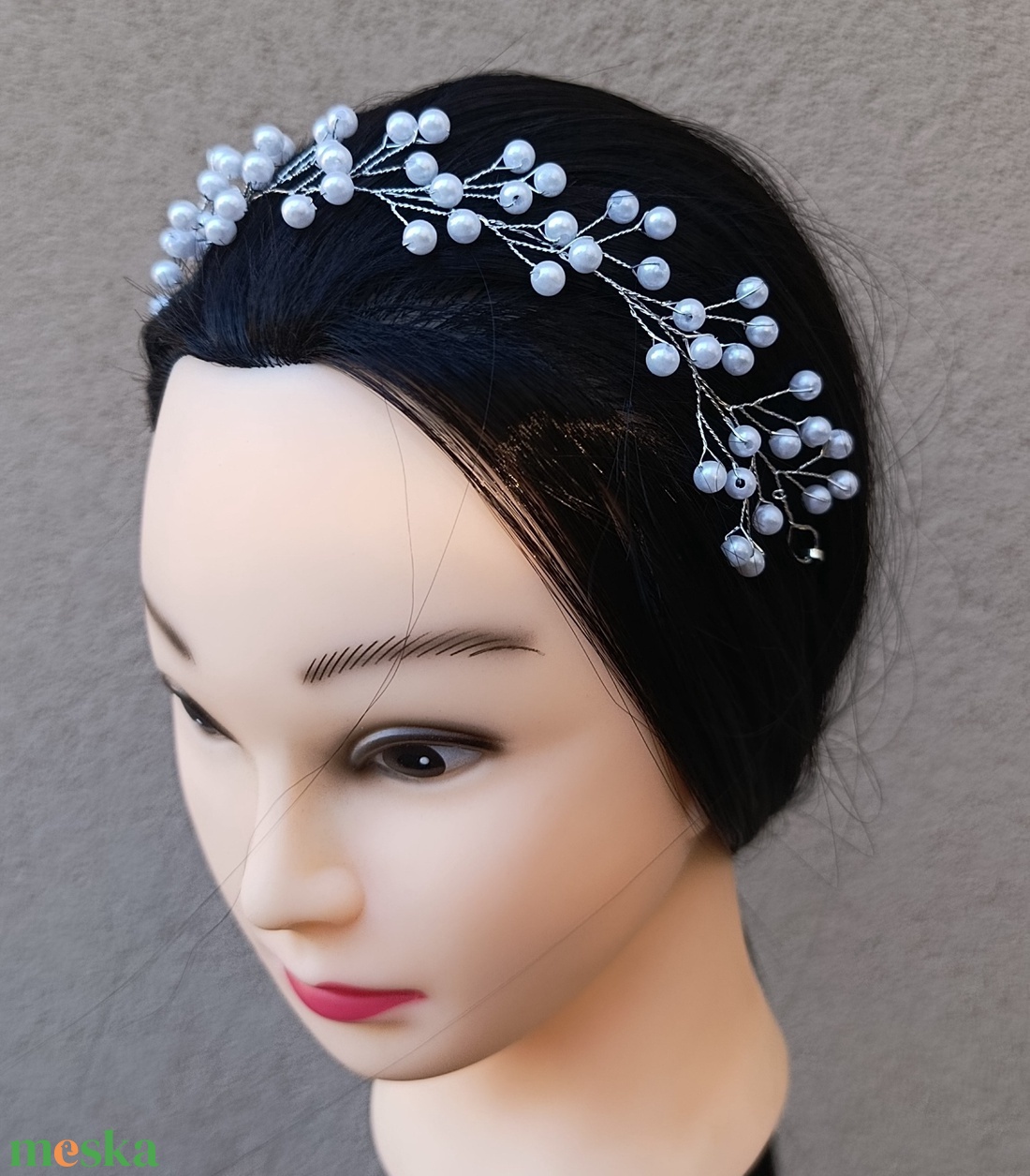 gyönyörű teklagyöngyös menyasszonyi hajdísz - esküvő - hajdísz - kontydísz & hajdísz - Meska.hu