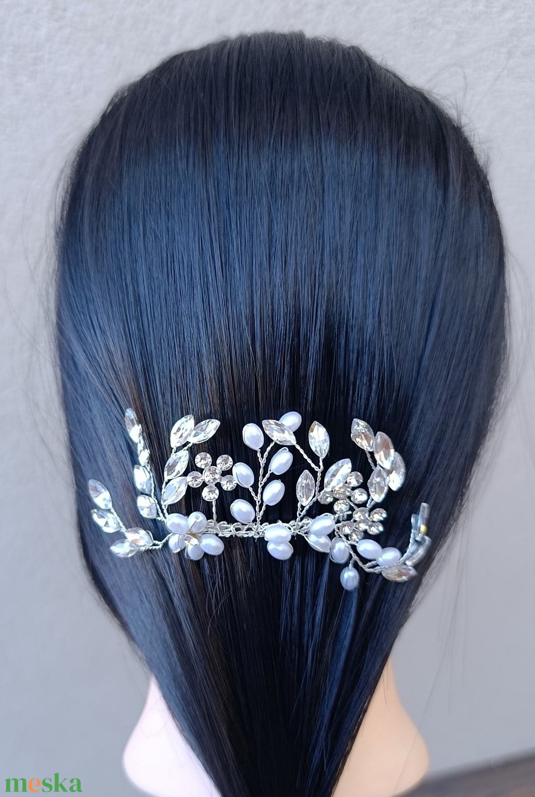 menyasszonyi fésűs hajdísz - esküvő - hajdísz - fésűs hajdísz - Meska.hu
