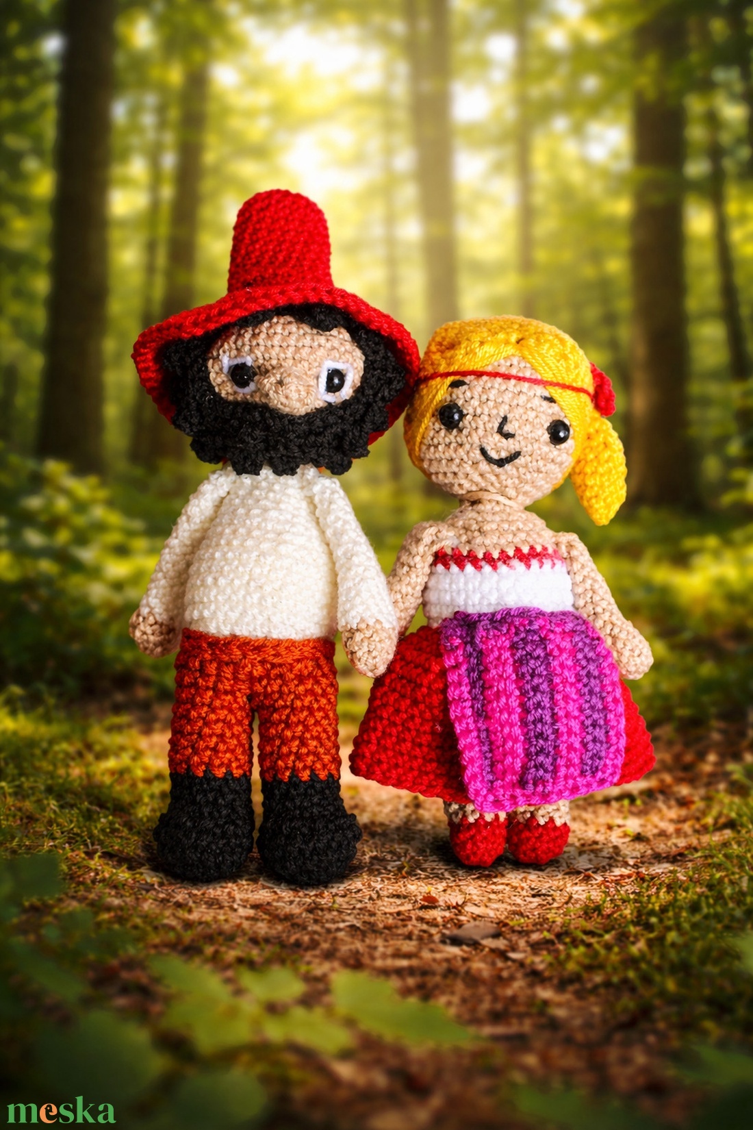 Rumcájsz és Manka - évfordulós ajándék, egyedi horgolt amigurumi - esküvő - lánybúcsú - Meska.hu