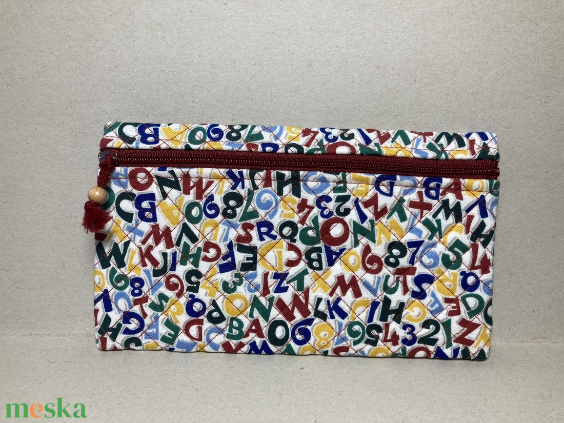 Betűk-számok tolltartó/ceruzatartó vagy neszesszer - otthon & életmód - papír, írószer - tolltartó & ceruzatekercs - Meska.hu