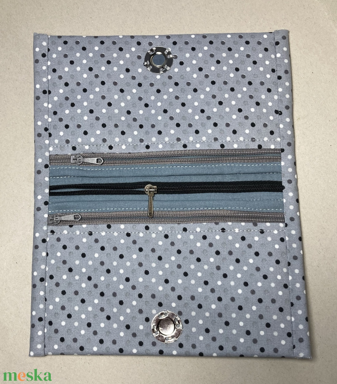 Pénztárca  - szürke, pöttyös - táska & tok - pénztárca & más tok - pénztárca - női pénztárca - Meska.hu