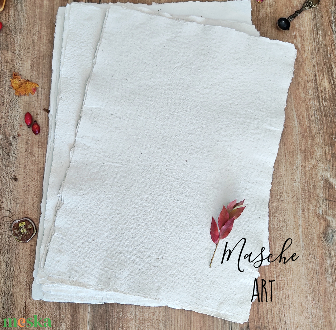 A3 / Kézzel merített (kézműves) papír ) - természetes fehér - kellékek & szerszámok - papír - egyéb papír - Meska.hu