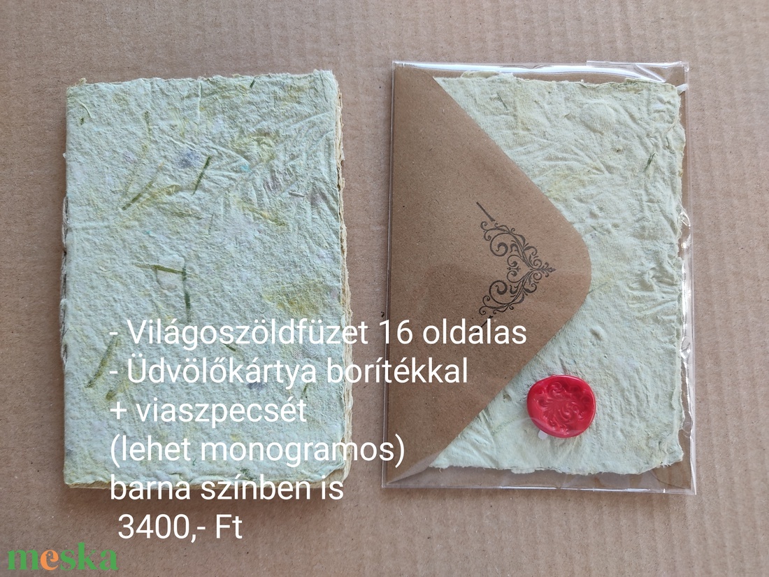 Bambuszvirágos kézműves füzet / 16 oldalas + üdvözlőkártya borítékkal (A6) - otthon & életmód - papír, írószer - ajándékozás kellékei - ajándék sorsjegy - Meska.hu