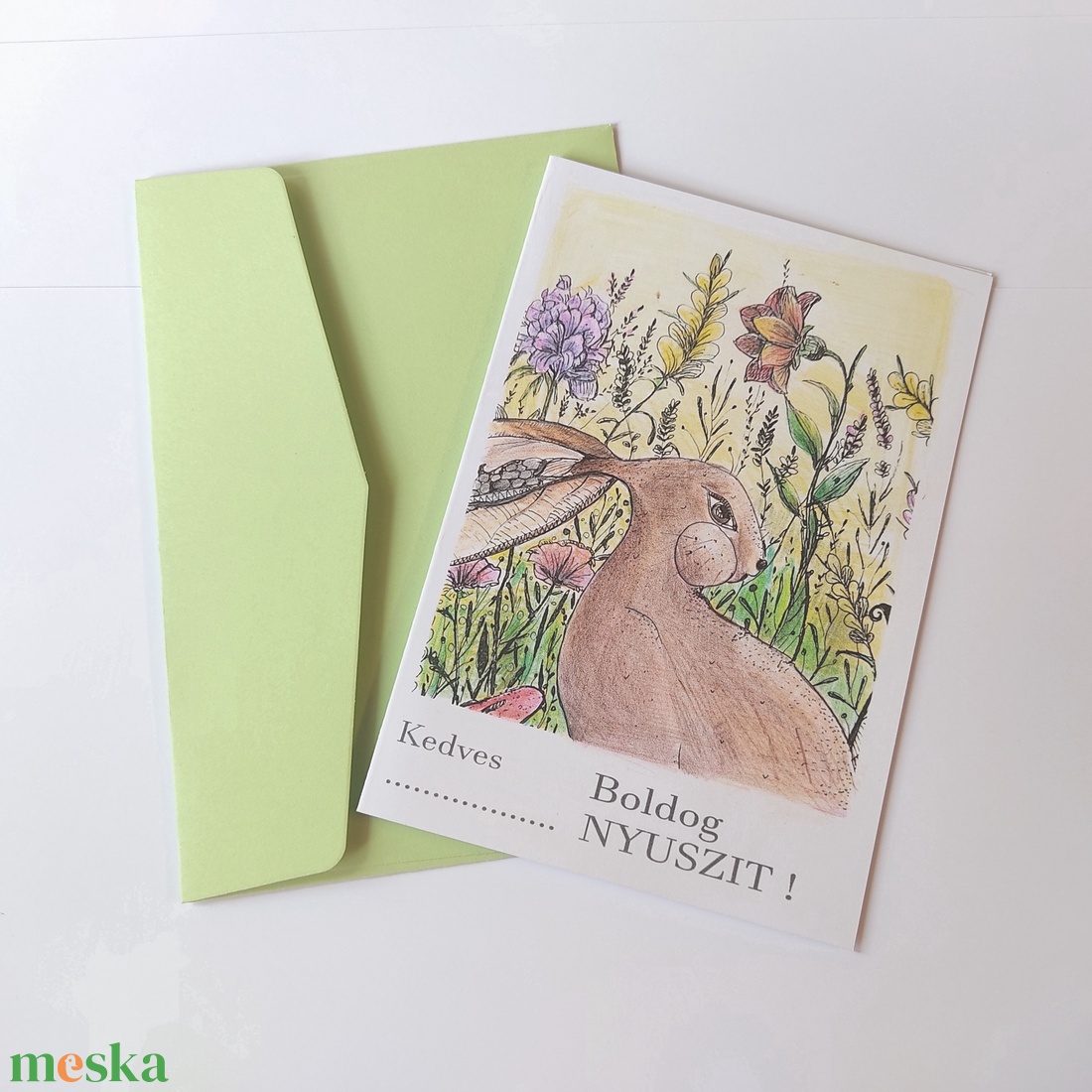 Húsvéti képeslap - 1 db  - otthon & életmód - papír, írószer - ajándékozás kellékei - képeslap, üdvözlőlap - Meska.hu