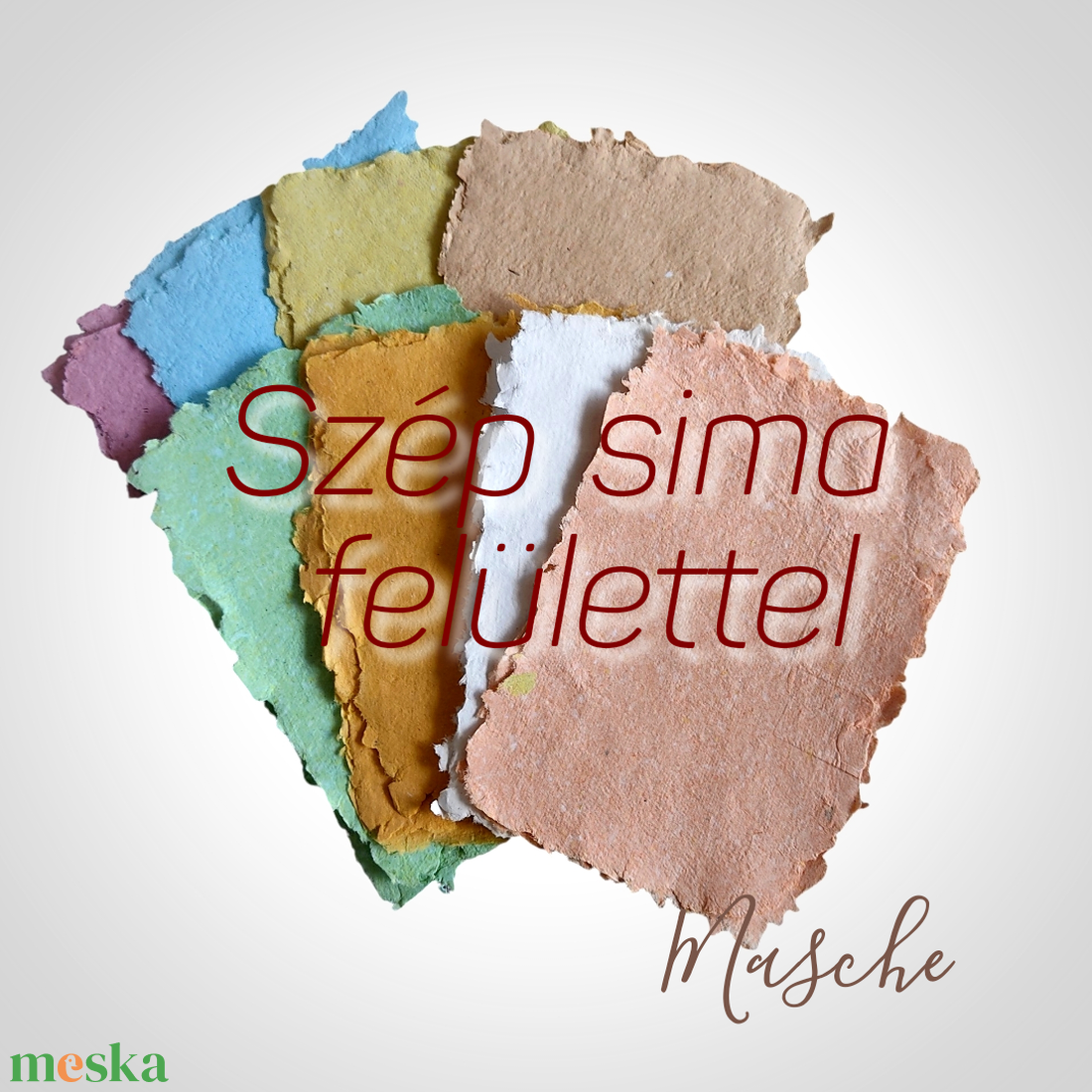 AKCI�!!! Kézműves kézzel merített - rongyos szélű - színes SIMA felületű papír A6, 10 db. - kellékek & szerszámok - papír - dekorációs papír - Meska.hu