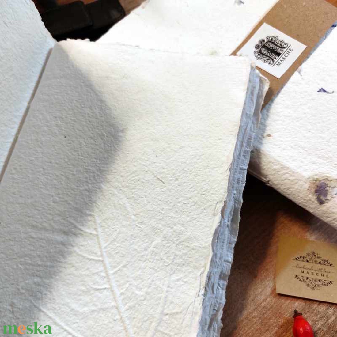 Esküvöi füzet, A/5, 36 - 44 - 52 oldalas virágszirmos borítóval,  prémium kézi merítésü lapokkal.. - otthon & életmód - papír, írószer - jegyzetfüzet & napló - Meska.hu