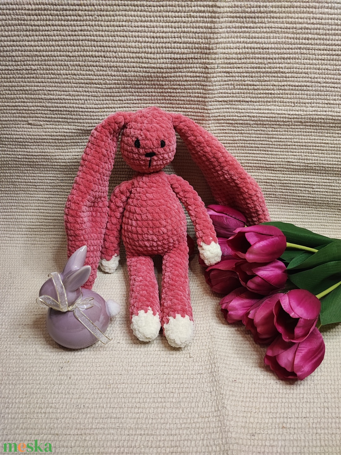 Plüss nyuszi hatalmas fülekkel  - játék & sport - plüssállat & játékfigura - nyuszi - Meska.hu