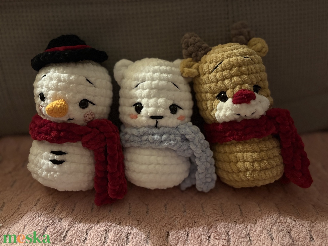 Horgolt téli plüssfigurák � puha amigurumi szett  - játék & sport - plüssállat & játékfigura - maci - Meska.hu